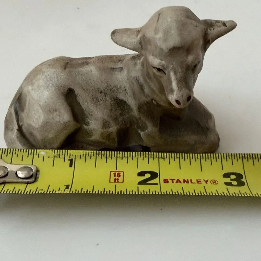 Vintage Japan Nativity Lamb Sheep Figurine Lying Down 2.75”Lx2”H Hand Painted